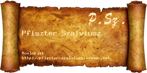 Pfiszter Szalviusz névjegykártya